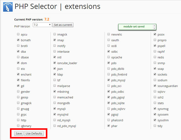 Select PHP Modules