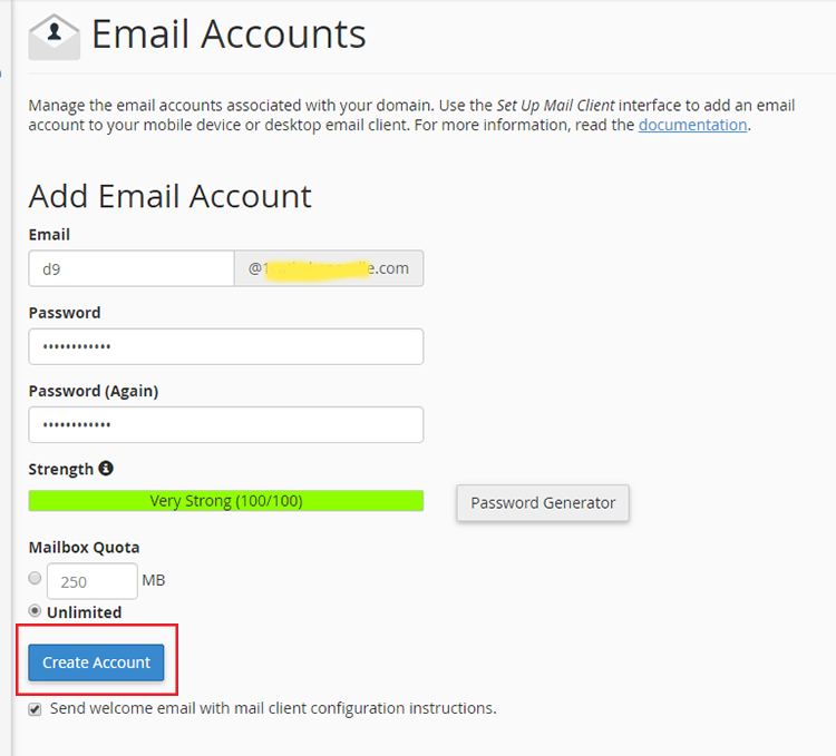 email account create in mobile