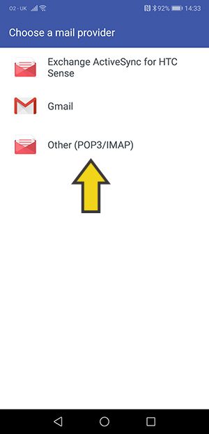 Select POP3/IMAP