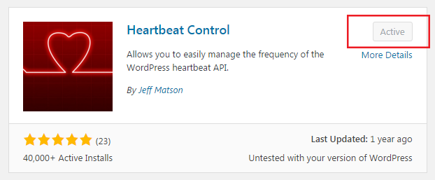 Install Heartbeat Control Plugin